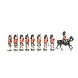 Britains boxed set 112 Seaforth Highlanders, 1930s version, loose in Whisstock box, generally VG