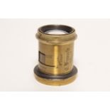 A P. Francis Waterhouse-Stop Brass Lens, with sliding focusing, serial no. 15760, body, VG,