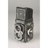 A Rolleiflex 3.5F TLR Camera, black, serial no. 2205934, with Carl Zeiss Planar f/3.5 75mm lens,