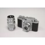 A Minolta 35 Rangefinder Camera, first Model, chrome, serial no. 2296, with Chiyoko Super Rokkor f/