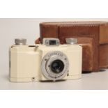 An Ilford Advocate Series 2 Camera, white, serial no. 1919-5778, with Dallmeyer f/3.5 35mm lens,