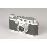 A Leica IIIc Rangefinder Camera, chrome, serial no. 510800, with Leitz Summaron f/3.5 35mm lens,