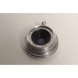 A Canon Serenar f/3.5 28mm Lens, chrome, serial no. 12072, body, VG, elements, VG, some internal