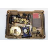 19th and 20th Century Microscope Parts and Accessories, including Leitz brass circular mechanical