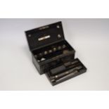 An early 20th Century Thomas Murby & Co Mineral Assay Set, in fitted black-japanned fitted