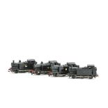 Four unboxed Tri-ang TT Gauge BR unlined black 0-6-0 Tank Locomotives, all with solid driving