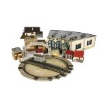 Märklin HO Gauge Turntable and Accessories, 410NG turntable, 467/2 girder bridge, 466 girder