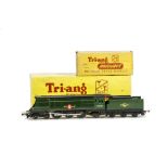 A Tri-ang TT Gauge BR green Merchant Navy Class 'Clan Line' Locomotive and tender, in original