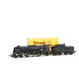 A Tri-ang TT Gauge Continental black Pacific Locomotive and Tender, unboxed, with open spoked