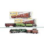 Kitmaster TT Gauge Coaches and Tri-ang Items, comprising Kitmaster corridor composites (3, maroon,
