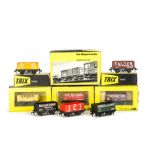 Trix/Liliput OO Gauge Plastic Private Owner Coal Wagons, a full set of different owners with the