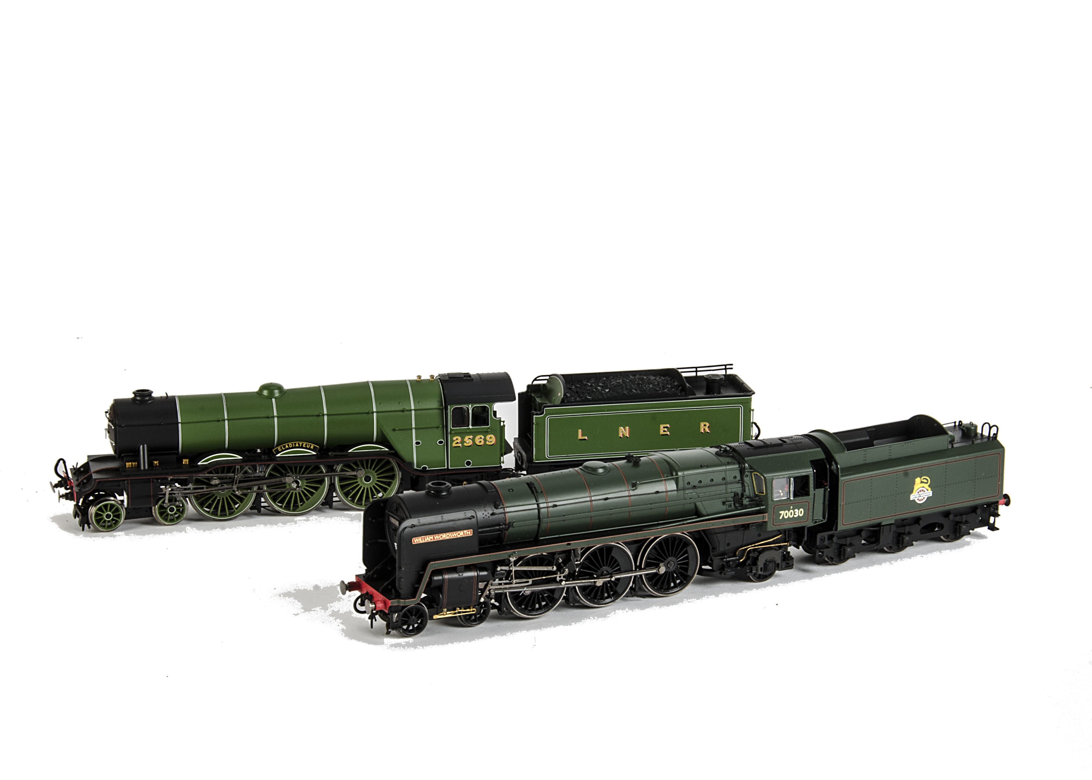 Hornby OO Gauge 'Britannia' and 'A3' Class Steam Locomotives and Tenders, comprising a China-made '