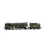 An unboxed Tri-ang TT Gauge BR green 4-6-2 'Boadicea' and Tender, with open spoked wheels, G, non-