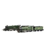 A pair of unboxed Tri-ang TT Gauge BR green Castle Class 'Windsor Castle' Locomotives and Tenders,