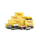 Tri-ang TT Gauge boxed Rolling Stock, comprising horse box (3), well wagon (2), cattle wagon (4),