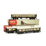 Trix Twin Railway OO Gauge Late 'Scale Model' Tinplate Pullman Coaches, all with detailed interiors,