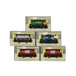 Wrenn 00 Gauge Petrol Tankers, W5041 red Mobil, W5042 silver Esso, W5039 blue Esso and W5076 Power