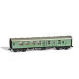 A Hornby-Dublo SR green Super-Detail Brake Corridor Coach, G-VG