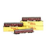 Tri-ang TT Gauge boxed Maroon Coaches, including restaurant cars (3) and others, all in original