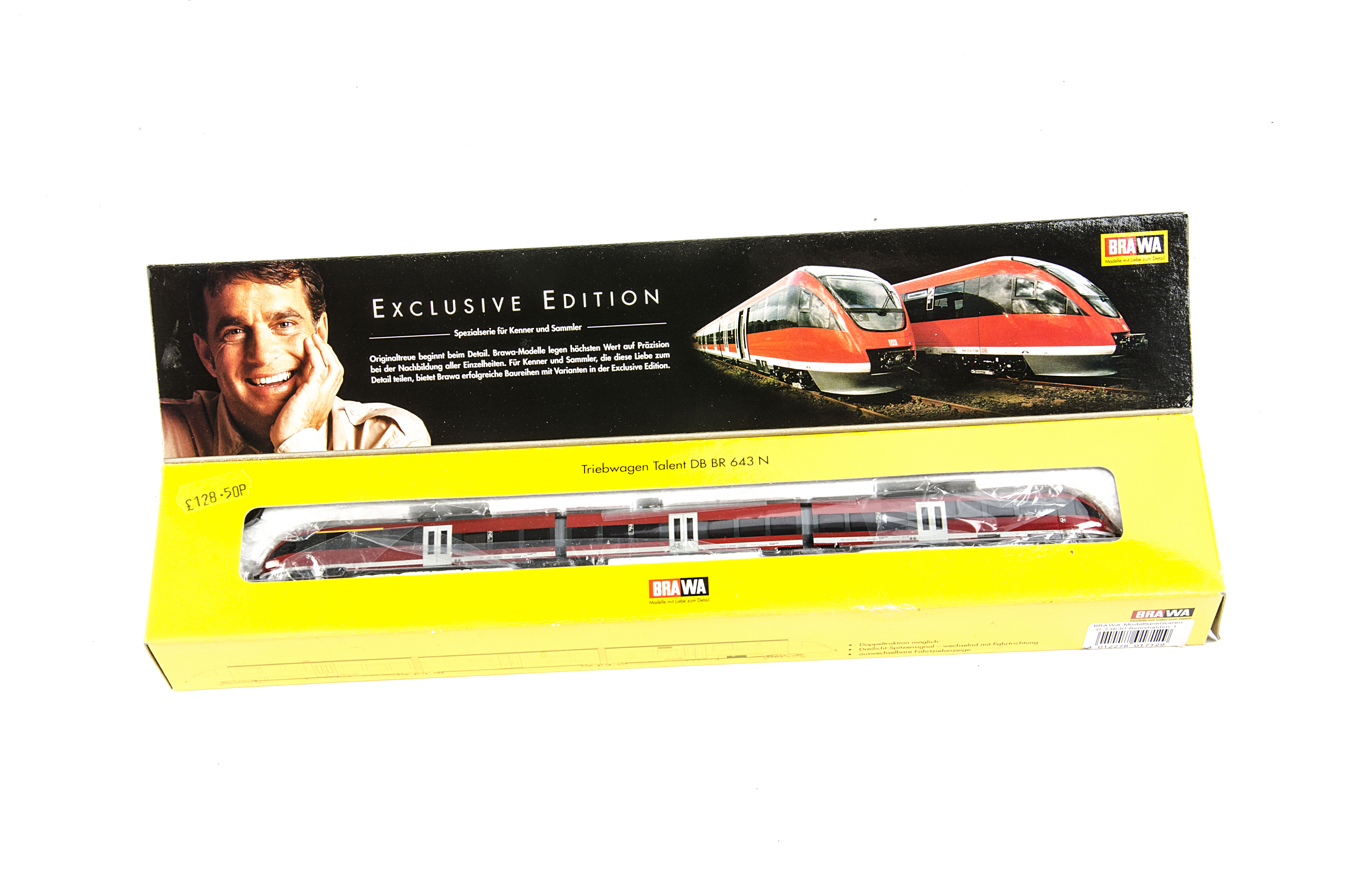 A Brawa N Gauge Exclusive Edition DB 'Talent' Train Pack, a 3-car articulated set BR643N in DB red/