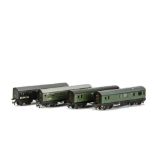 Trix Twin Railway OO Gauge Late 7" Coaches, comprising Engineering Dept coach 'ED 94528' in black, 2