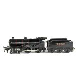 A Bassett-Lowke O Gauge Clockwork 4-4-0 'Compound' Locomotive and Tender, the locomotive in BR black