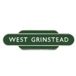 West Grinstead BR(S) Station Totem, overall VG, one small chip at top left edge, otherwise a few