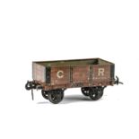 A Bassett-Lowke Gauge 1 Caledonian Railway Open Wagon, 5-plank in brick red with off-white