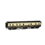 An Exley O gauge GWR 'Ocean Mails' Corridor Van, in GWR brown/cream livery as no 5824 with