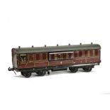 A Bassett-Lowke Carette-style Gauge 1 LMS Travelling Post Office Van, in LMS maroon as no 1924, F-G,