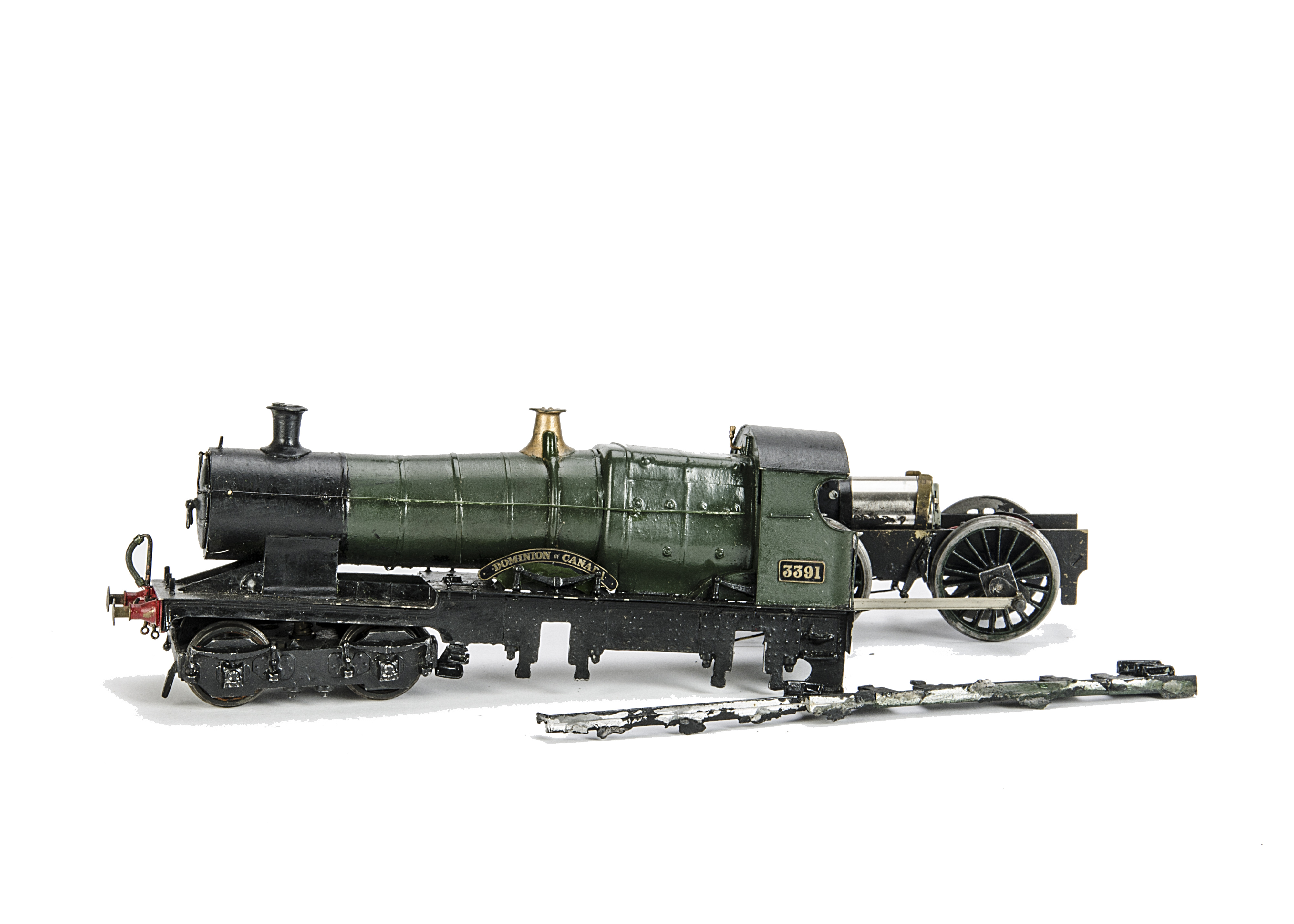An O Gauge Finescale Kit-built GWR Outside-framed 'Bulldog' Class 4-4-0 Locomotive Only, painted