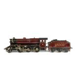 A Modified Bassett-Lowke Gauge 1 Electric LMS 'Mogul' 2-6-0 and Tender, in LMS maroon as Hughes-