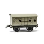 A Carette/Bassett-Lowke Gauge 2 (2" gauge) LNWR Refrigerator Van, in tinprinted off-white finish