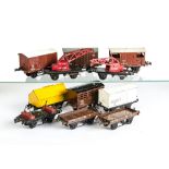 Hornby O Gauge Post-War Freight Stock, including Southern milk van, Blue Circle Cement (2), LMS