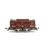 A Lionel 'Standard' Gauge 0-4-0 3-rail Electric Locomotive No 8, in dark red livery with brass