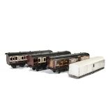 A Rake of Stripped or Part-Stripped Bassett-Lowke Gauge 1 Bogie Coaches, including a TPO Van,