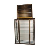 Two Collector's Display Cabinets, the larger measuring 42" high x 32" wide x 13", with 4 glass