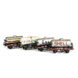 A Rake of Four Finescale O Gauge Tank wagons by Unknown Builders, comprising 'Shell' 'Regent' and '