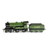 A Bassett-Lowke O Gauge Clockwork 'Princess Elizabeth' 4-4-0 Locomotive and Repainted Tender, in