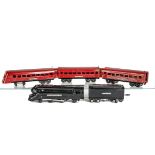 A Lionel 'Junior' American O Gauge 2-4-2 Streamlined Locomotive and Train, with 1688E locomotive and