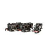 Hornby O Gauge Clockwork Type 40 Tank Locomotives, all in BR black as no 82011, two with early