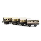 Vintage L&NWR O Gauge Coaching Stock by Märklin , including 4-wheel coach 2871 and matching van