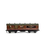 A Bassett-Lowke Gauge 1 Midland Railway Brake/3rd Corridor Coach, in MR tin-printed crimson livery