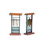 Two Bing Continental Train Indicator Platform Accessories for O Gauge or Larger, each with four