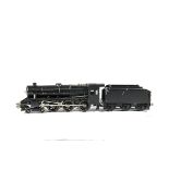 An O Gauge 3-rail Electric LMS 'Black Five' 4-6-0 Locomotive and Tender by unknown maker, with a