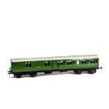 A J and M Models Gauge 1 Southern Railway Brake/Third Class Coach, finished in SR malachite green,
