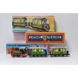 A Collection of Relatively Modern Toy Trains, comprising boxed 'S' Gauge 'Trambino' set by Grip with