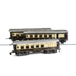 An O Gauge Electric 3-rail Three-car 'Brighton Belle' Set, based on Hornby no 2/3 Pullman cars, with