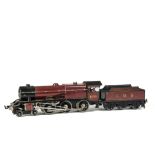 A Bassett-Lowke O Gauge Electric 'Royal Scot' Locomotive and Tender, in lithographed LMS crimson