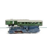 A French O Gauge Electric Streamlined 2-4-0 Steam Locomotive and Train by JEP, the loco and tender